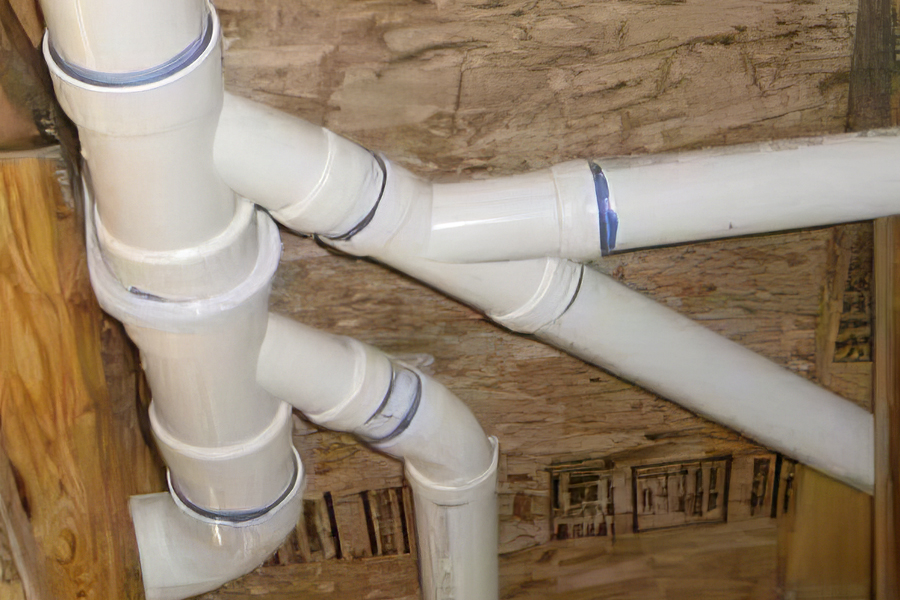 Tight interior pipe configuration